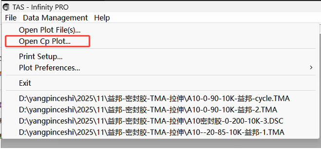 图2文件菜单栏的Cp选项
